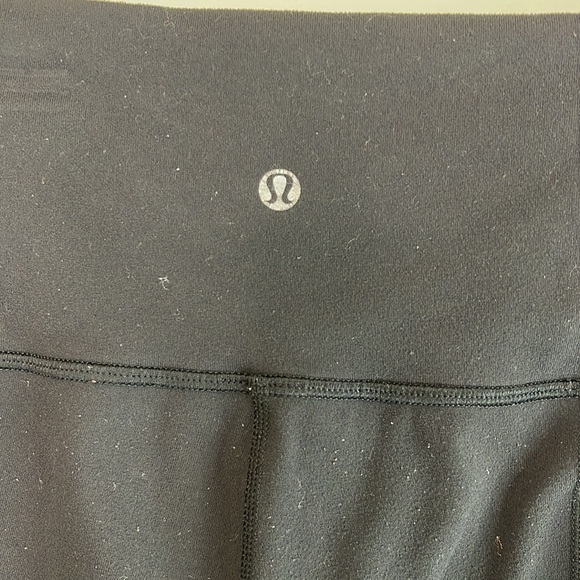 Lululemon Skinny Groove Pant II Full-On Luon (Roll Down) Black High Waisted 6 - Picture 6 of 8